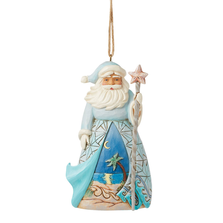 Santa with Starfish Cane Orn