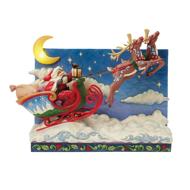 Santa Sleigh with Reindeer LED