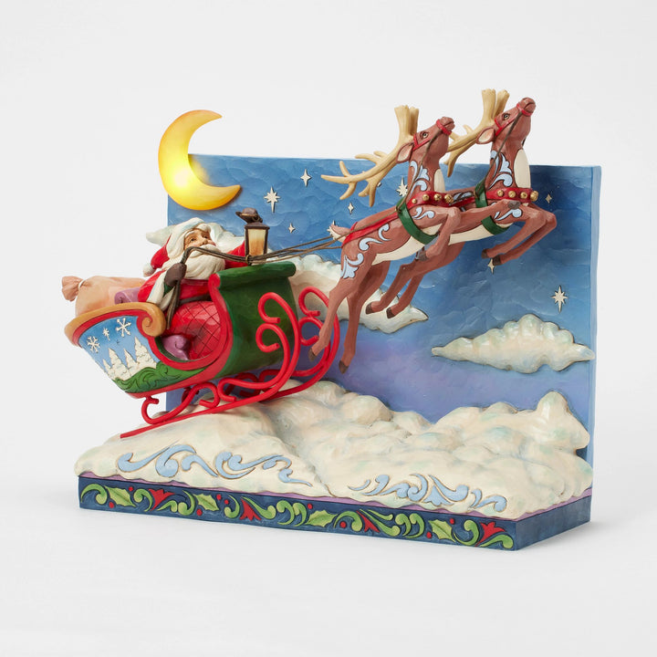 Santa Sleigh with Reindeer LED