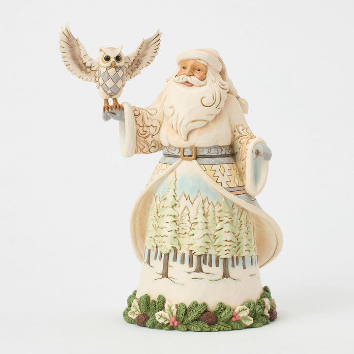 Wdlnd Santa with Owl Figurine