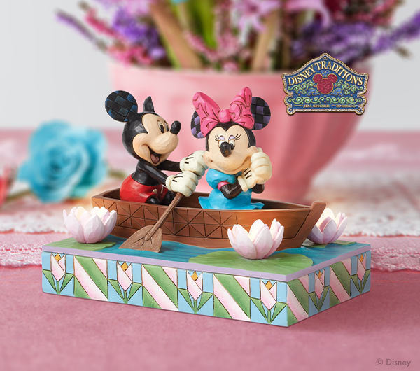 Mickey and Minnie in boat figurine