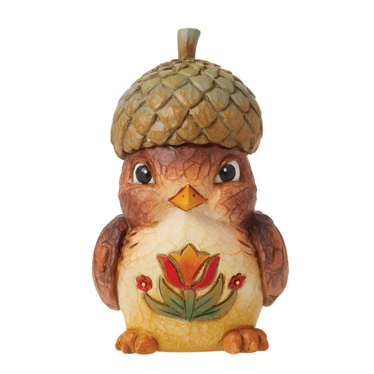 Bird with Acorn on head figurine