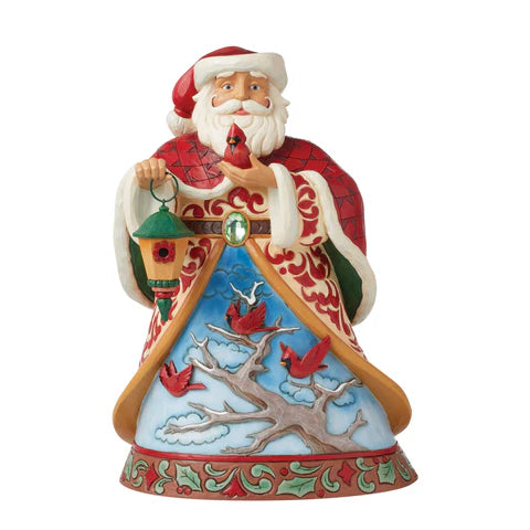 Santa with cardinal figurine