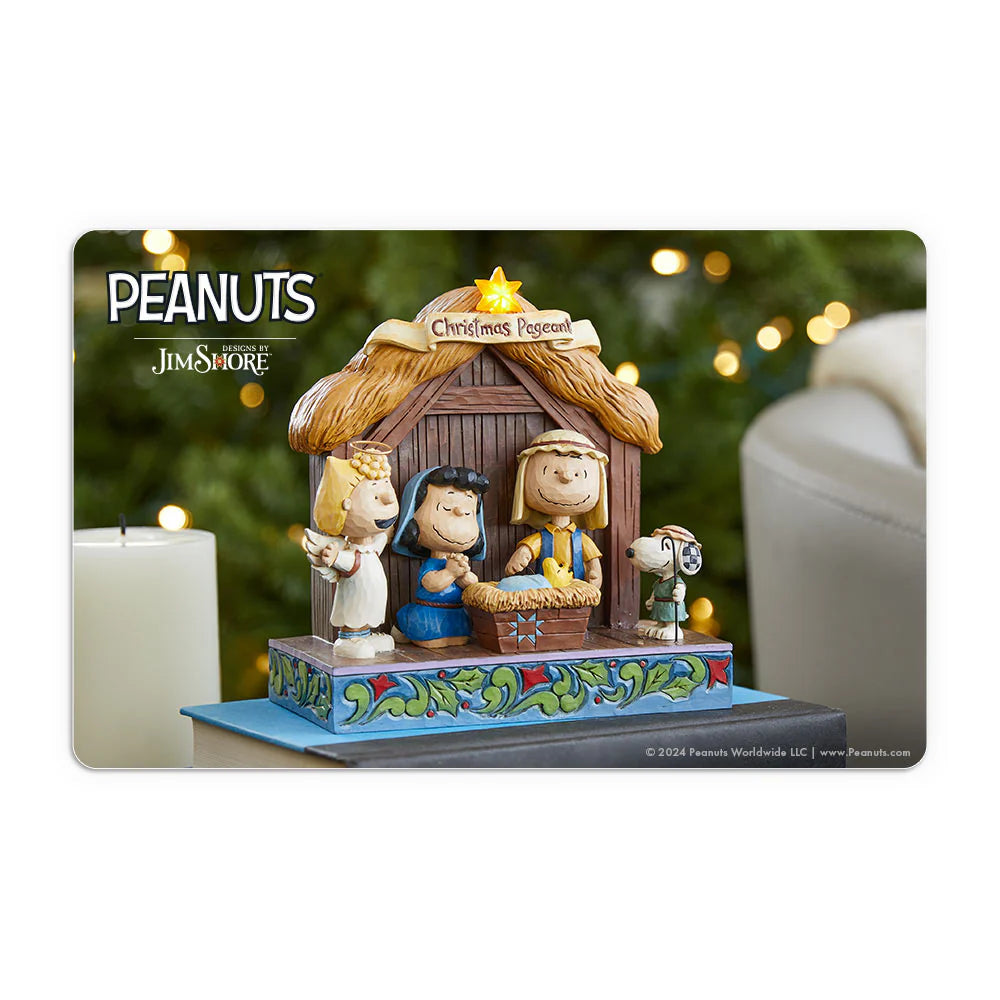 peanuts nativity gift card design