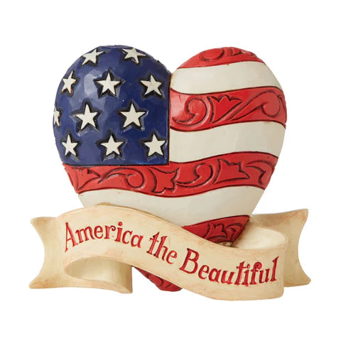 Patriotic heart figurine