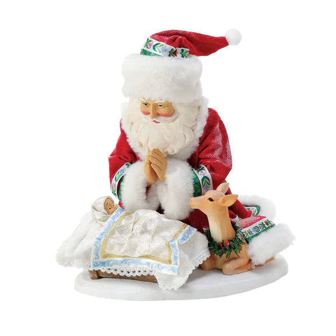 Santa with reindeer figurine