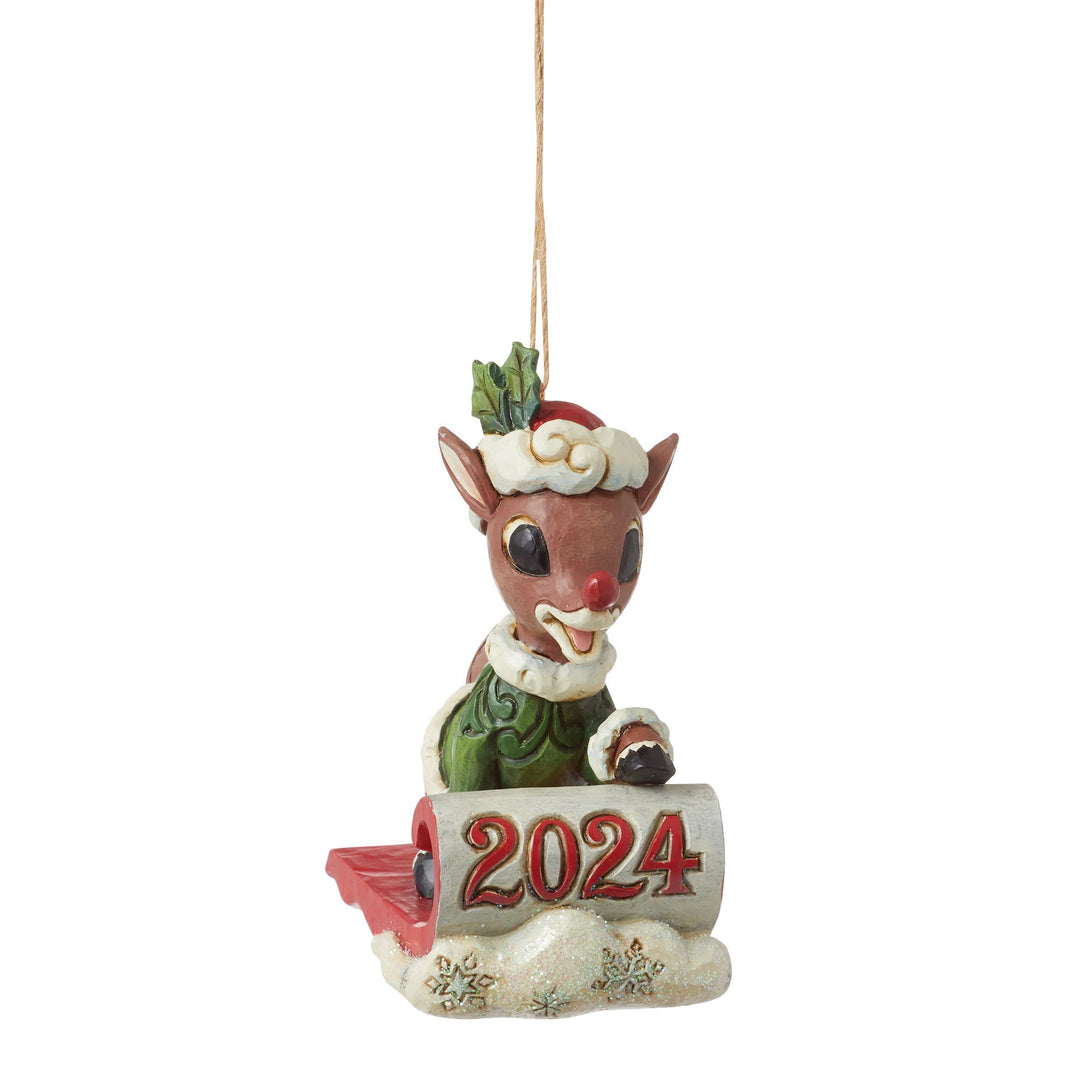 Jim Shore Rudolph on sleigh 2024 Ornament