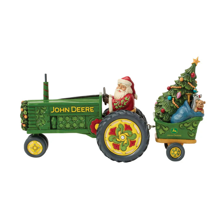 John Deere tractor with Santa