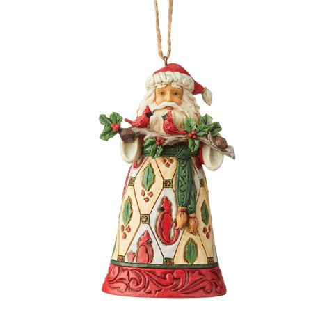 Santa with Cardinals Ornament