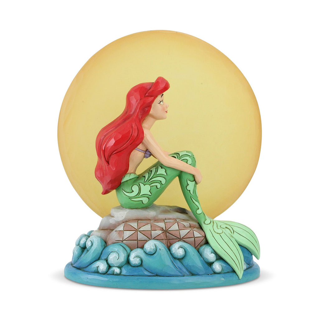 Ariel Sitting on Rock by Moon
