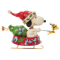 Santa Snoopy in Dog Bowl Sled