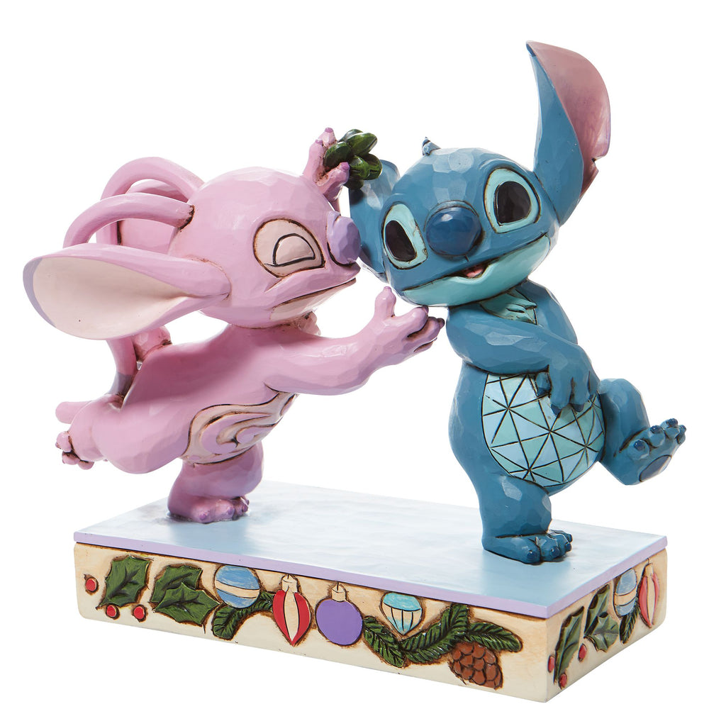 Angel and Stitch Mistletoe Disney Traditions Figurine