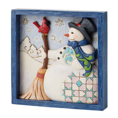 Snowman with Broom Plaque