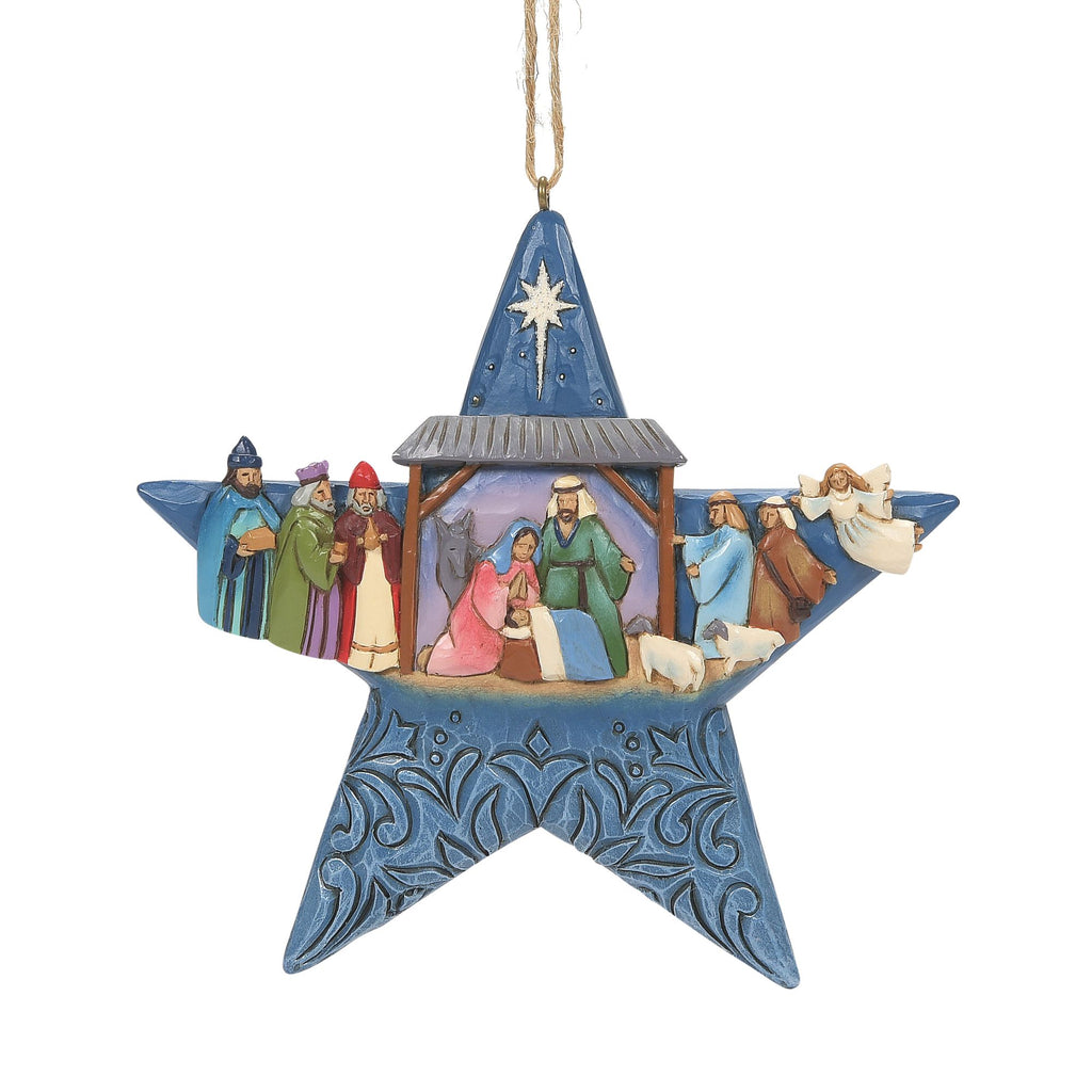 Star with Nativity Scene Orn