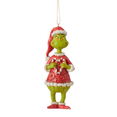 Grinch Holding Candy Cane Orn