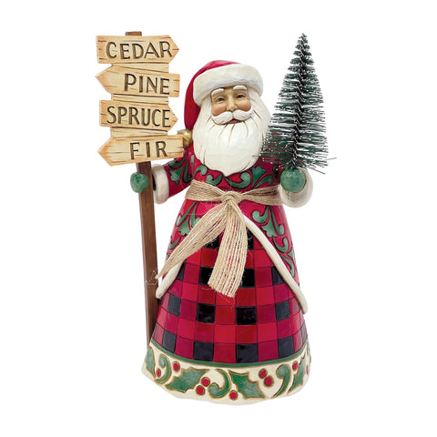 Santa with Tree and Sign