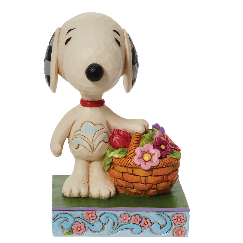 Snoopy Basket of Tulips