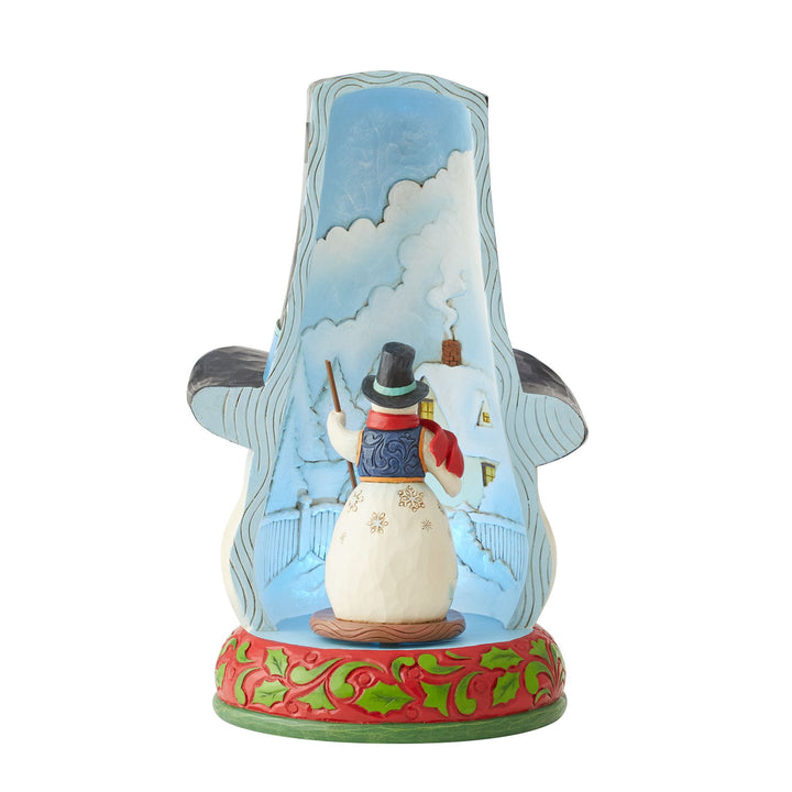 Snowman in Hat Lighted Rotator